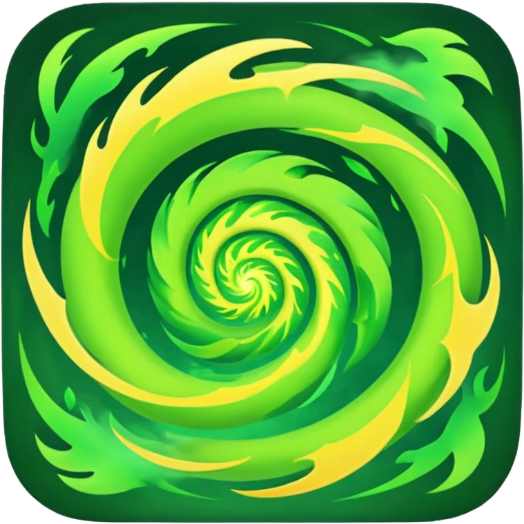 green fire in flat ancient  emoji