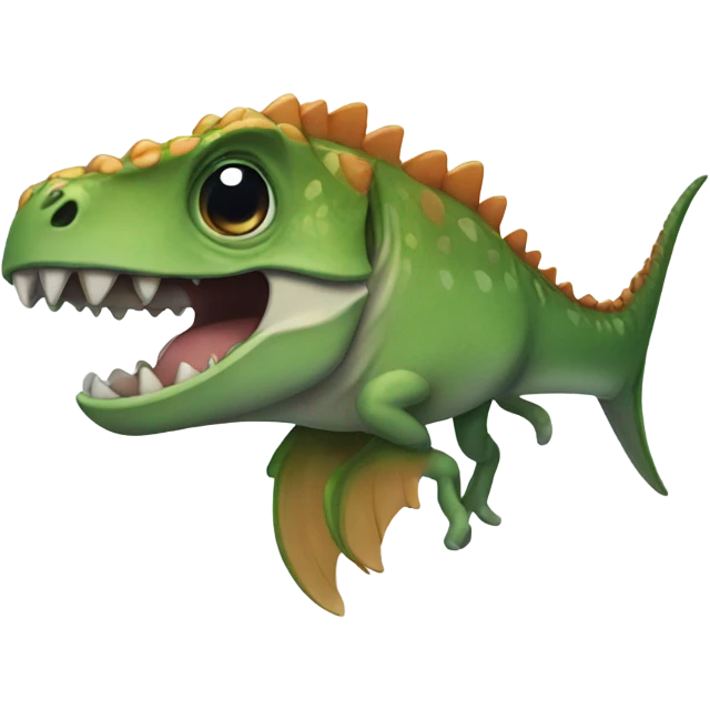 Dinosaur half fish emoji