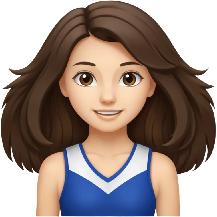 skinny white happy long haired brunette girl cheerleader emoji