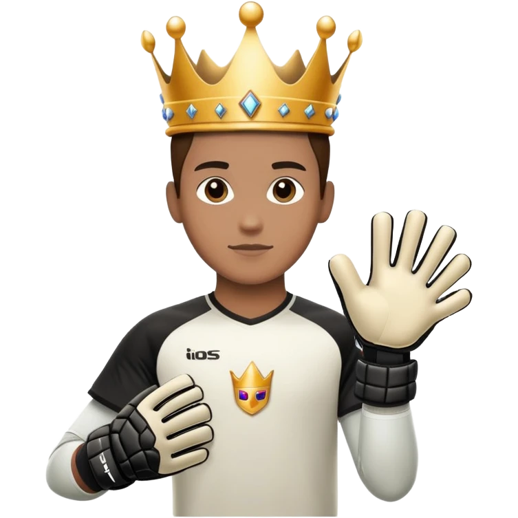 Wearing a crown add goalkeeper gloves emoji