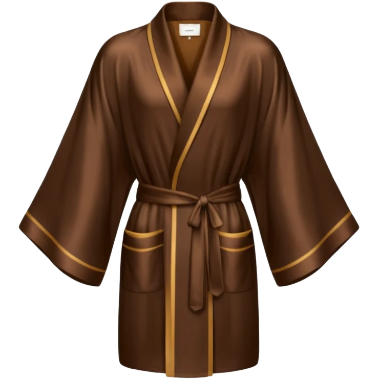 espresso colored silk robe short emoji