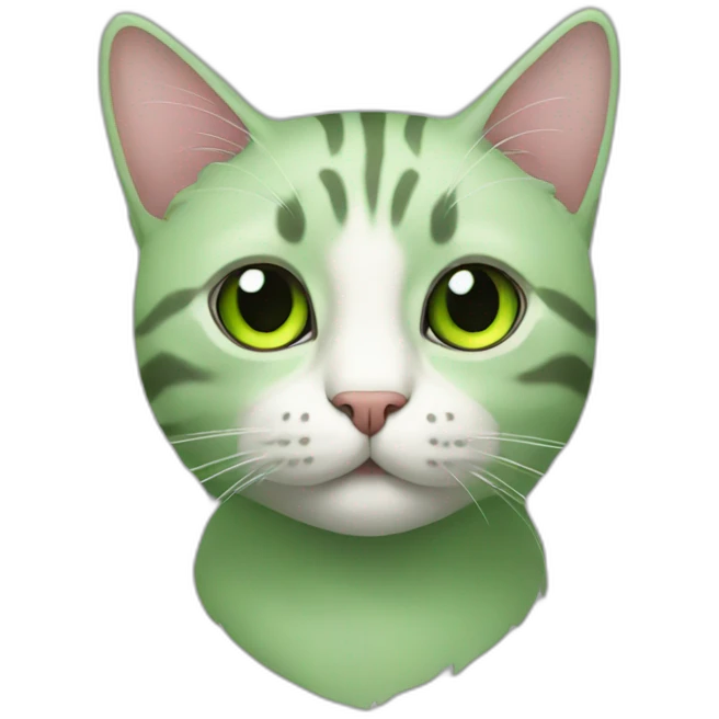 Cat green emoji