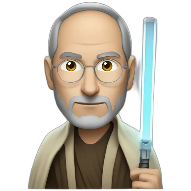 Steve jobs as Jedi force emoji