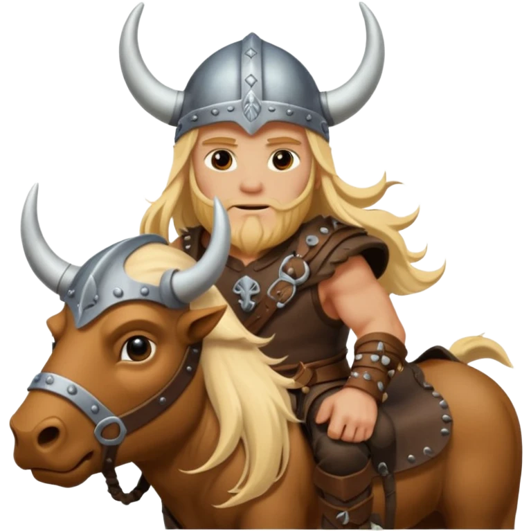 Viking riding a buffalo emoji