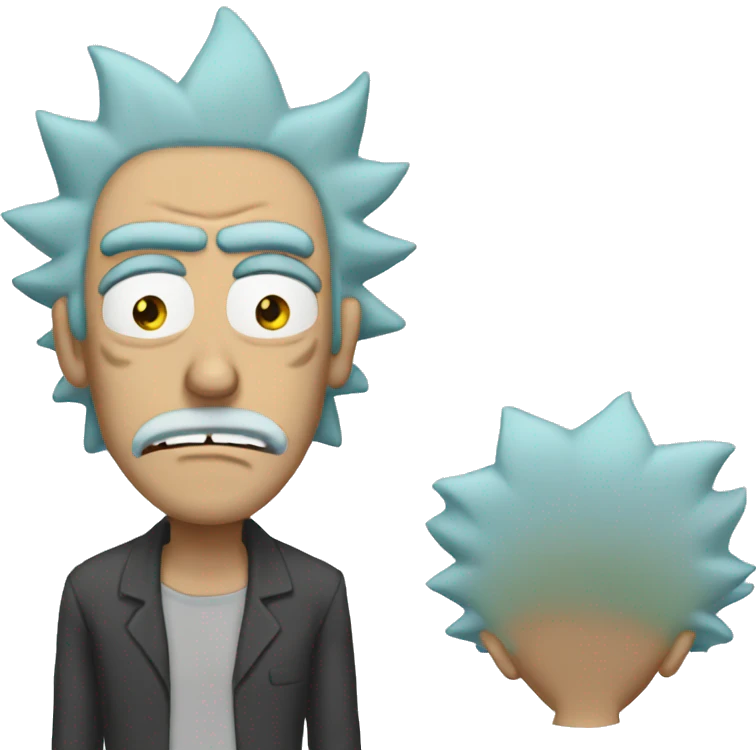 Rick Sanchez with a unibrow emoji