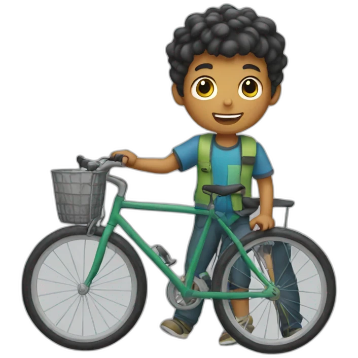 a boy with a bicycle emoji