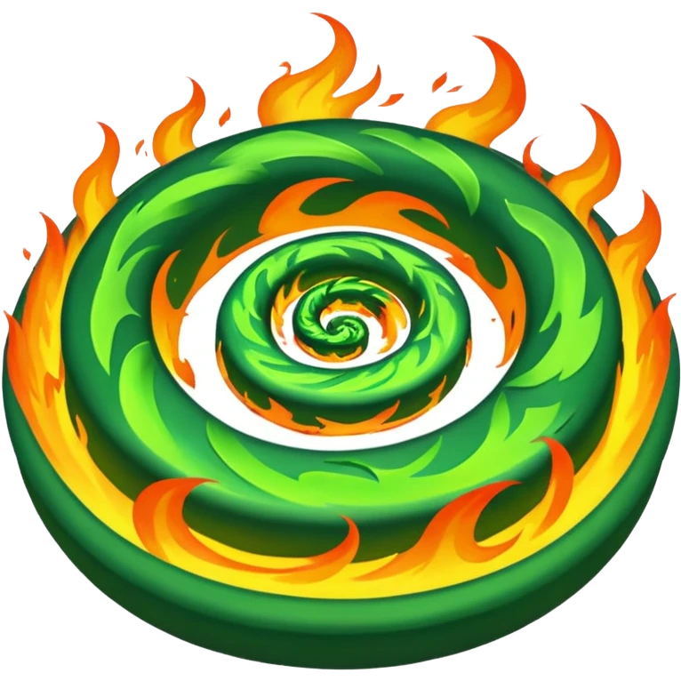 green fire in flat ancient  emoji