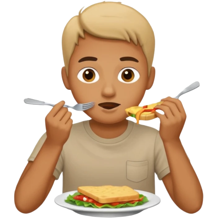 someone eating lunch emoji
