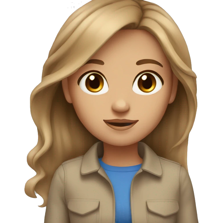 stunning tan girl light brown hair blue eyes emoji