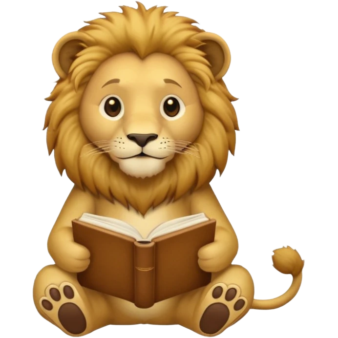 lion reading a book emoji