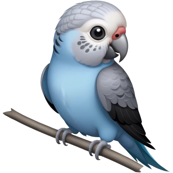 Grey and black parakeet emoji