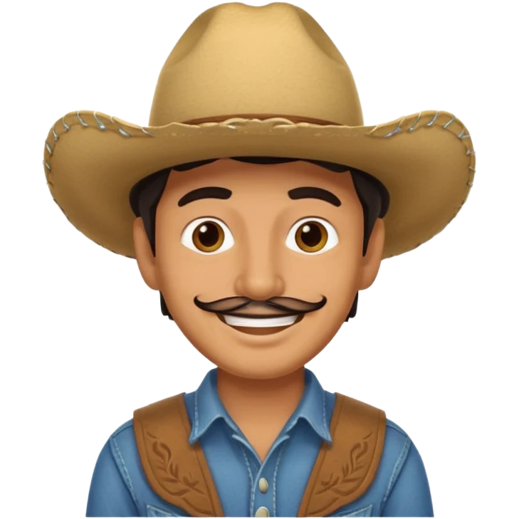 Smiling Mexican man with cow boy hat  emoji