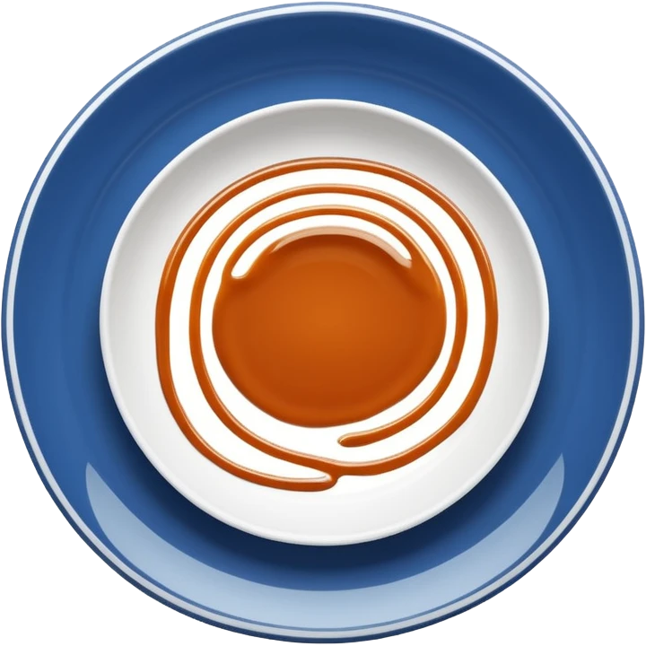 Minimal icon of a white plate with a thin, Michelin-style sauce drizzle forming a clear, distinct C shape in accent color #FF3D00. emoji