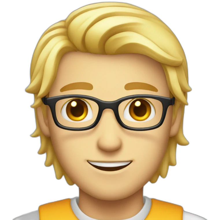 Blond man programmer chalazion smile emoji
