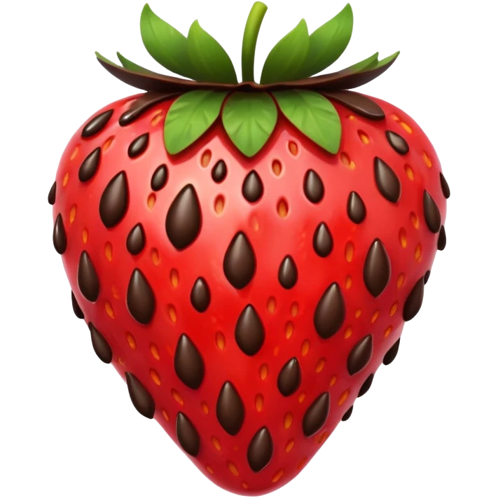 Strawberry with drizzles of chocolate  emoji