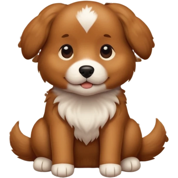 Make a cute brown dog i a carpet emoji