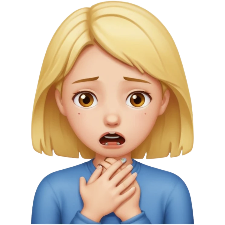 girl choking herself emoji