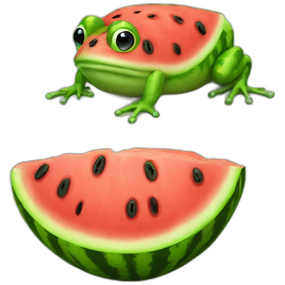 Watermelon frog emoji