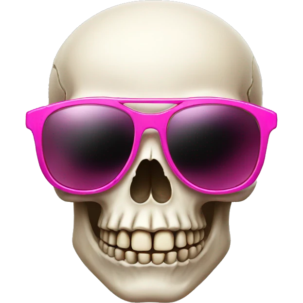 Skull with pink sunglasses emoji