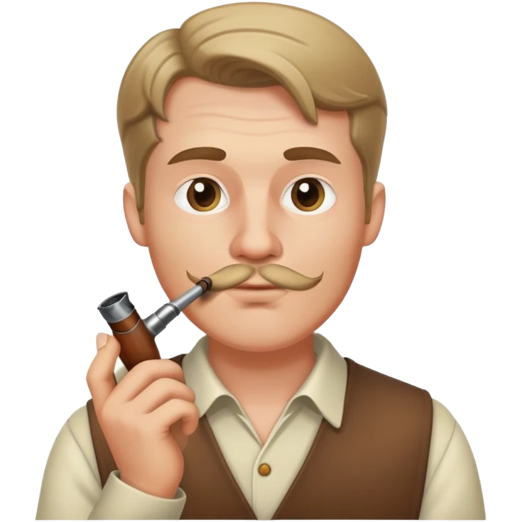 white guy smoking a pipe emoji