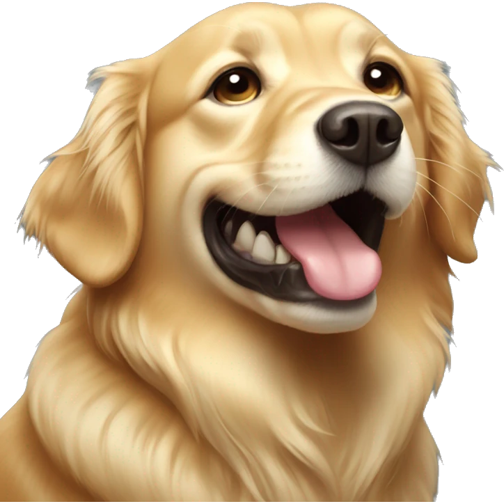 golden retriever with crooked teeth emoji