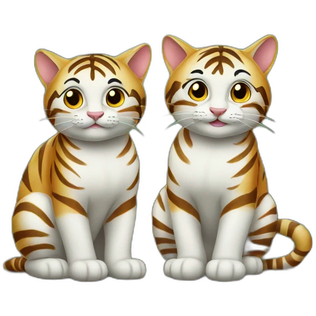 Deux chats tigrés qui jouent emoji