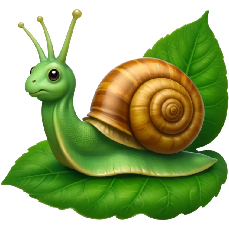 Snail with Long hair on leaf emoji