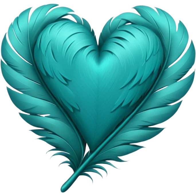 teal heart with a feather texture emoji