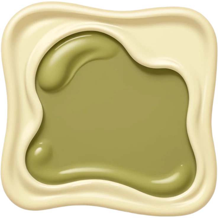 Pale olive cream swatch smear emoji