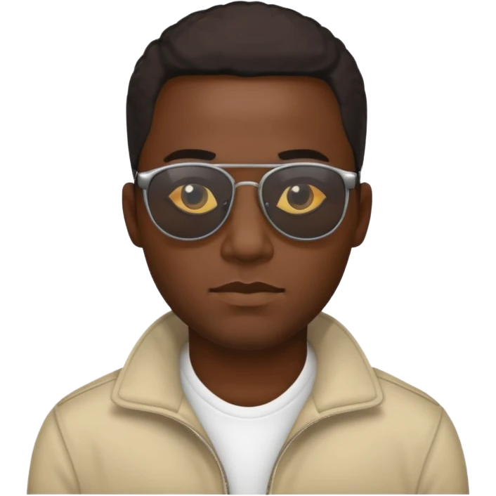 black man with sunglasses, neutral expression emoji