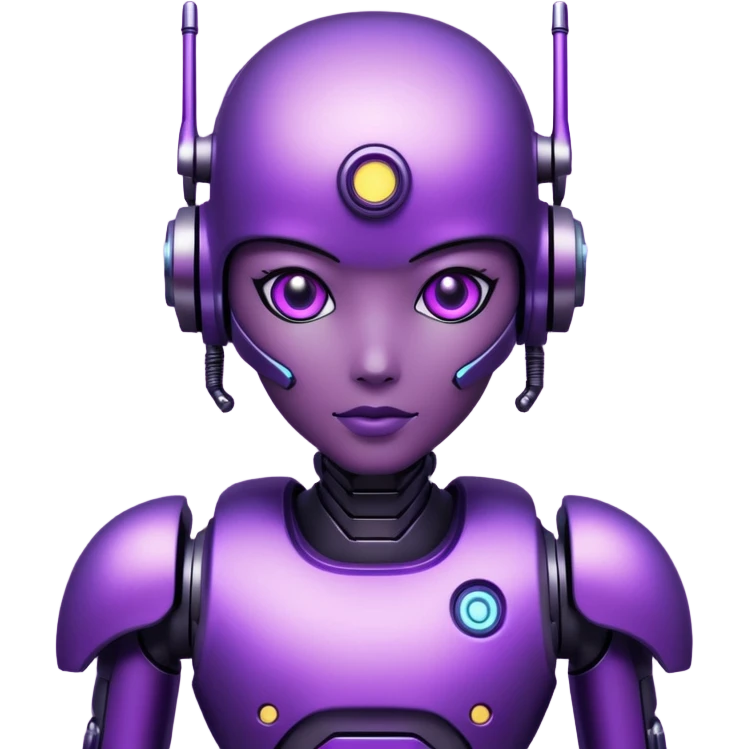 glitter purple cyberpunk robot emoji