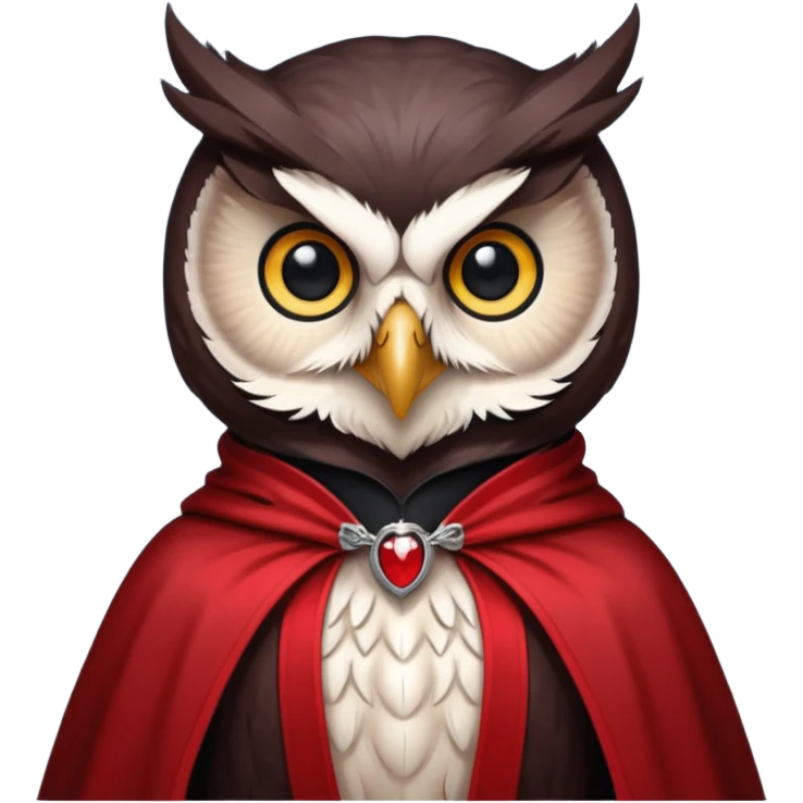 owl vampire in red collar cloak emoji