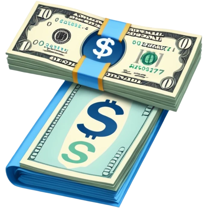 money bill colored blue emoji