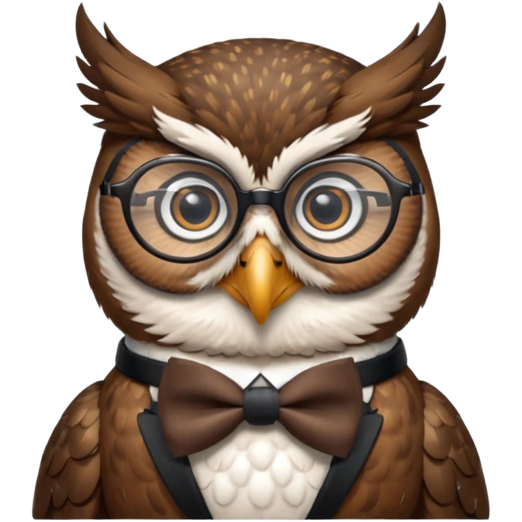 owl wearing bow tie with glasses emoji