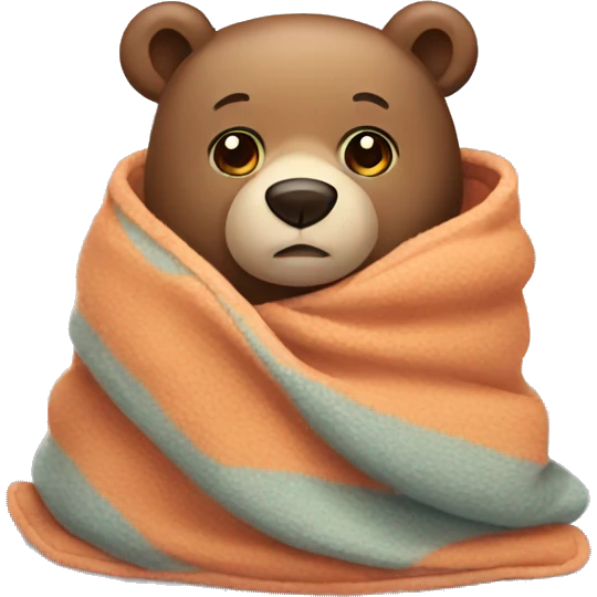 bear cozy in blanket emoji