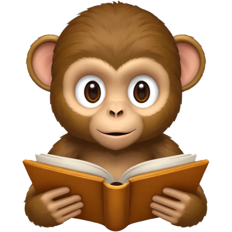 monkey reading book emoji