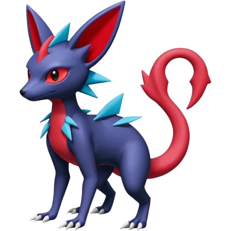 Sneasel-Weavile-Salandit--Zangoose-Genesect-Umbreon-fusion-hybrid, full body emoji