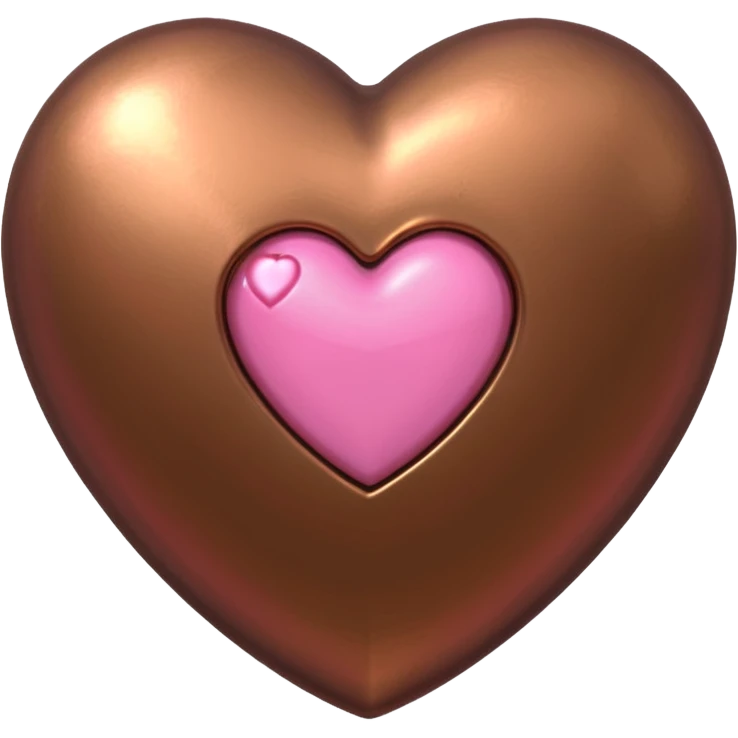 bronze heart with a pink mini heart inside of it  emoji