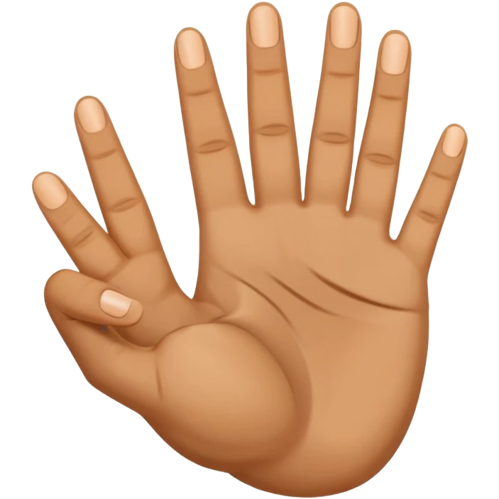 yvl hand sign with index middle and thumb finger raised and all other fingers down emoji