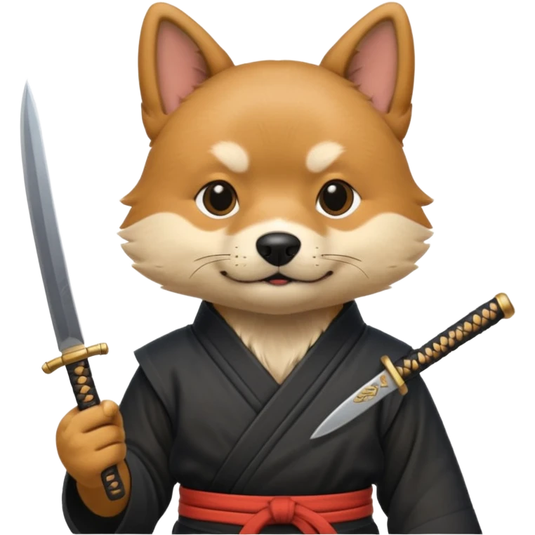 dog japan ancient ninja with small knife emoji