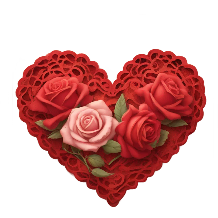 vintage valentine’s day card red emoji