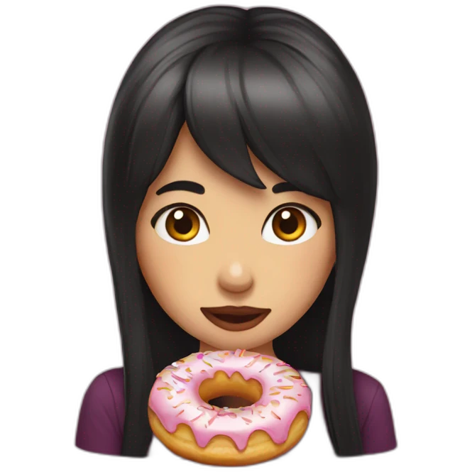 Indila eat donuts emoji