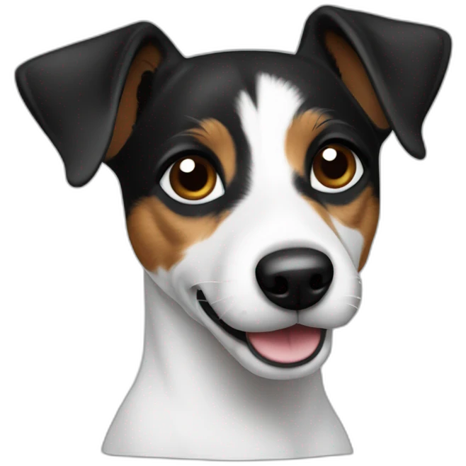 Jack russel black and white emoji
