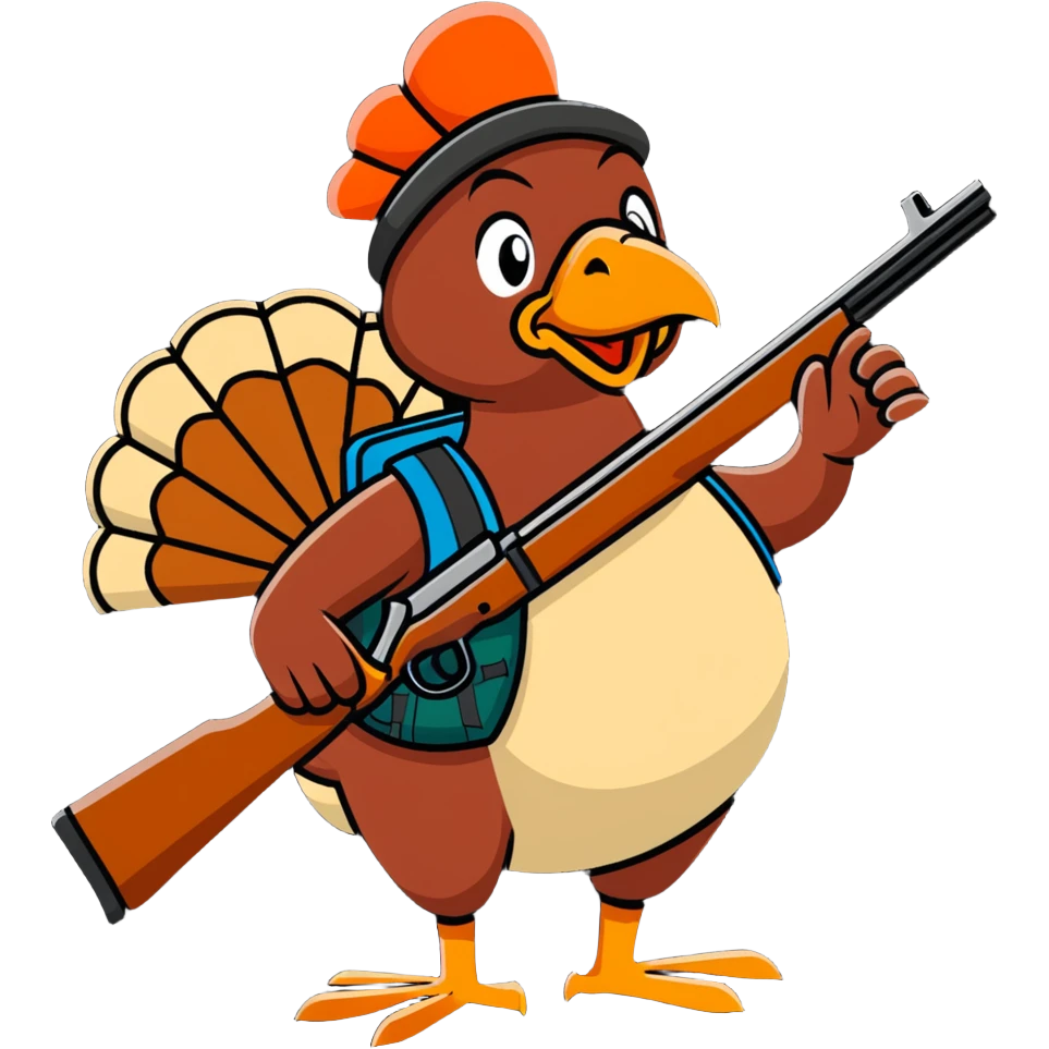 Turkey with a hunting rifle emoji