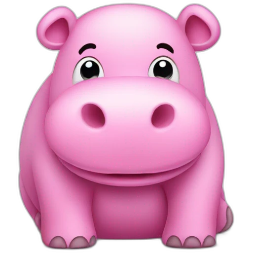 cute pink hippo feeling cold emoji