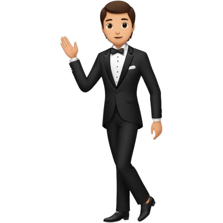brunette groom standing on foot emoji