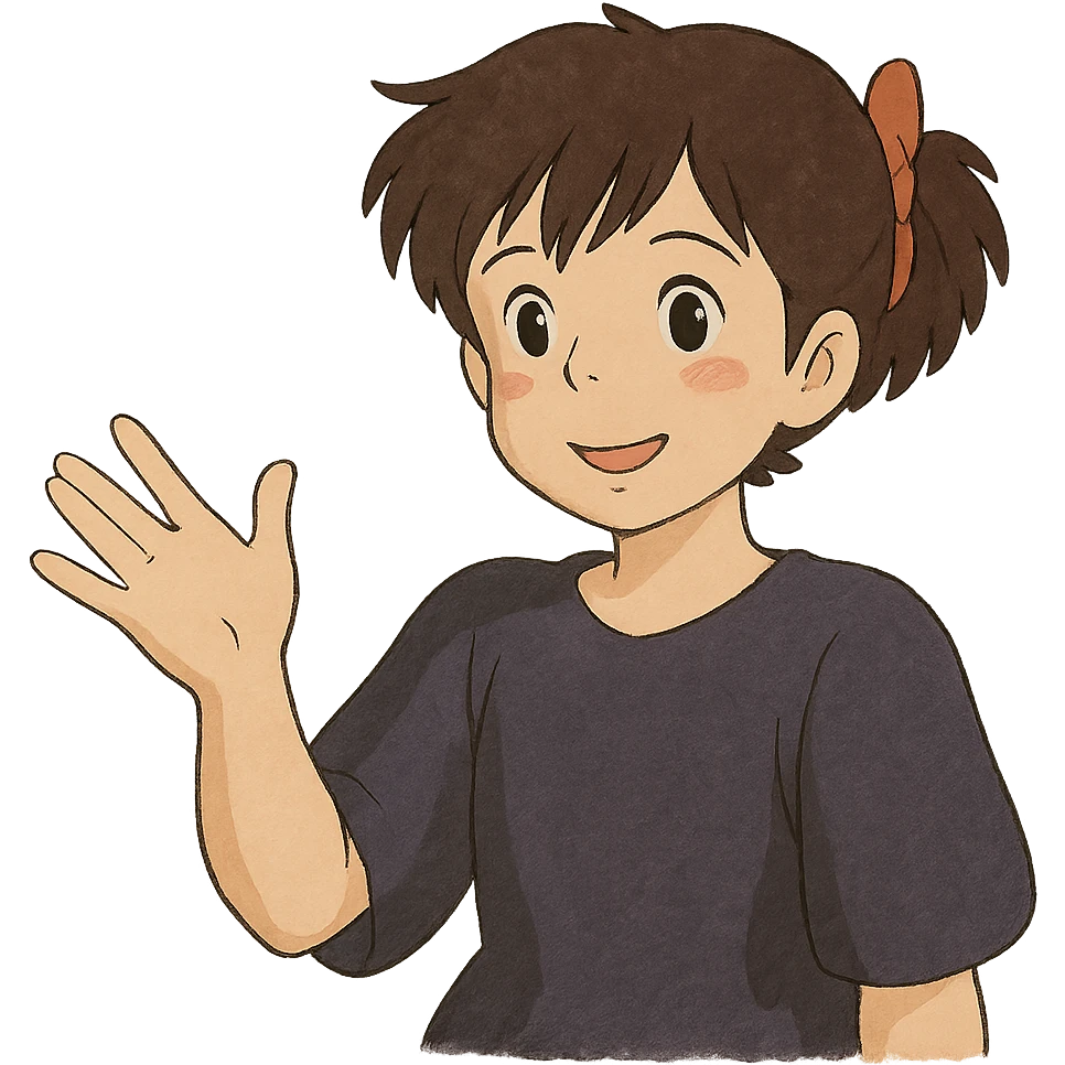 hand gesture, ghibli style emoji