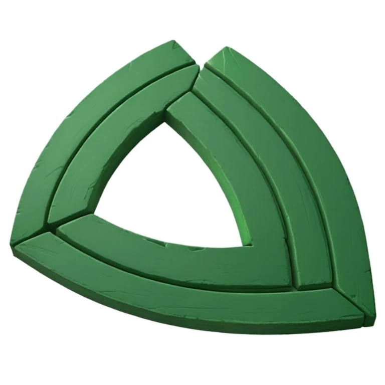 semicircular green arrow, rough green chalk lines emoji