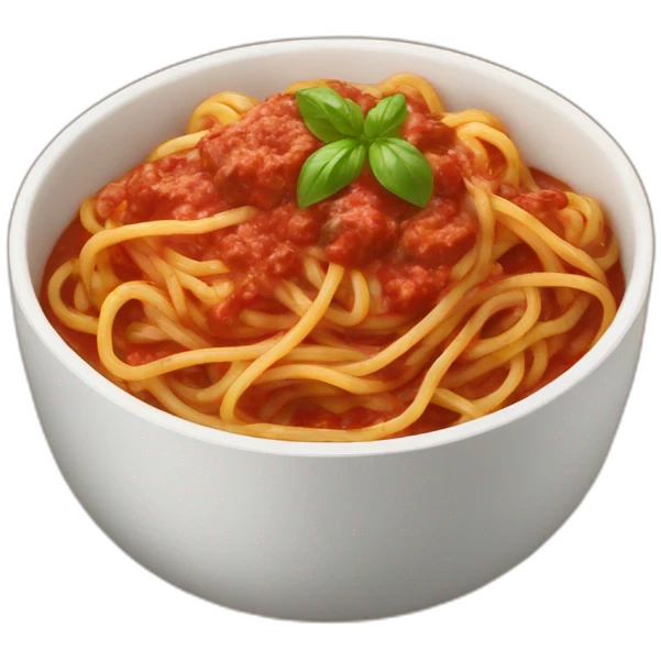 Bowl of meat sauce spaghetti emoji