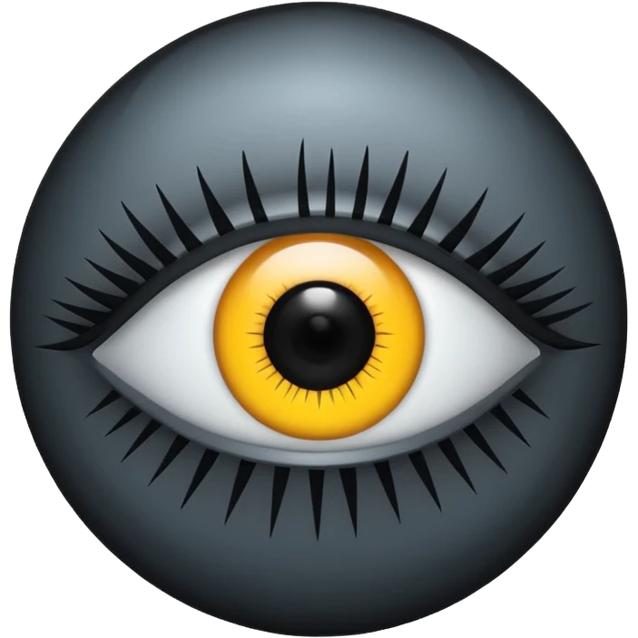 Minimal emoji, gothic futuristic eye, cold grey sclera, pupil replaced by a solid black number 8, occult cyber aesthetic, sharp clean lines, flat emoji design, centered, transparent background emoji